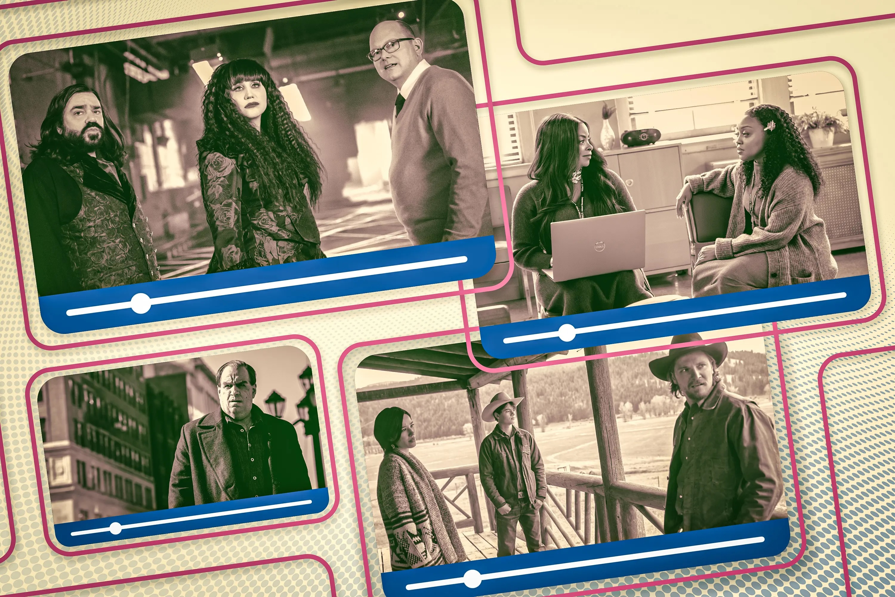 A collage of characters from popular TV shows